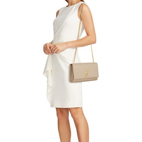 YSL Kate Medium Grain Beige Leather Gold Chain Bag - Picture 12 of 12